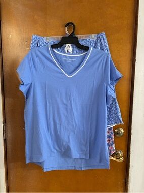 Carole Hochman three-piece pajama set blue